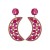 occidental style fashion crescent-shaped Alloy colorful diamond earring Moon earrings womanins silver high temp