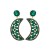 occidental style fashion crescent-shaped Alloy colorful diamond earring Moon earrings womanins silver high temp