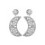 occidental style fashion crescent-shaped Alloy colorful diamond earring Moon earrings womanins silver high temp