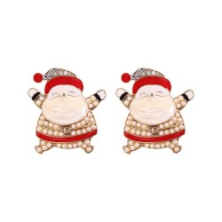 day earrings  creative enamel christmas diamond Santa Claus earring