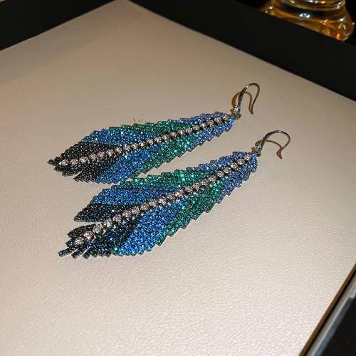 occidental style fashion exaggerating diamond leaves earrings high earring day Earring woman