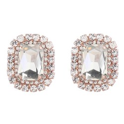 earrings super claw chain square Alloy diamond glass diamond geometry ear stud..