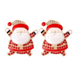 christmas Santa Claus diamond ear stud personality temperament womanearrings