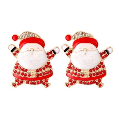 christmas Santa Claus diamond ear stud personality temperament womanearrings