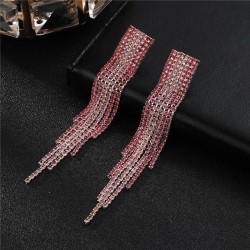 silver fully-jewelled occidental style diamond tassel ear stud woman Korean st..