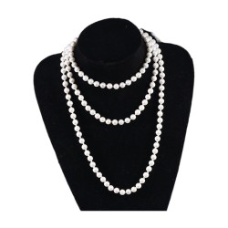  occidental stylemm glass imitate Pearl necklace woman style brief multilayer ..
