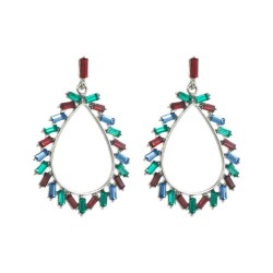 occidental style fashion earrings Alloy embed Rhinestone drop ear stud woman e..