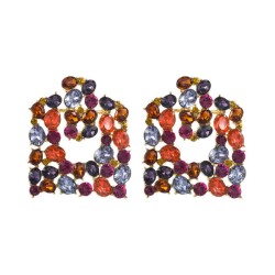 occidental style personality trend Alloy Rhinestone earrings woman geometry Ea..