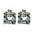 occidental style personality trend Alloy Rhinestone earrings woman geometry Earring woman exaggerating high