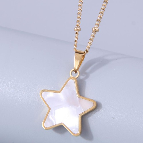 fashion sweetOL concise lucky Star titanium steel woman personality necklace