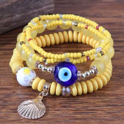 fashion concise all-Purpose eyes Shells multilayer bracelet
