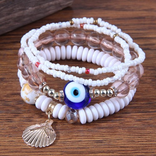 fashion concise all-Purpose eyes Shells multilayer bracelet