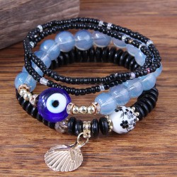 fashion concise all-Purpose eyes Shells multilayer bracelet