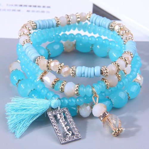 fashion concise all-Purposelove tassel  multilayer accessories lady temperament bracelet