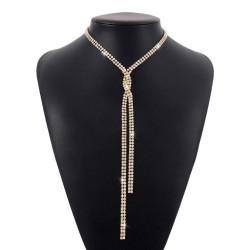 occidental style  Double row diamond temperament elegant chain twining tassel ..