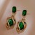 silver retro Metal Rhinestone square drop earrings occidental styleins temperament high g