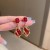 silver retro Metal Rhinestone square drop earrings occidental styleins temperament high g