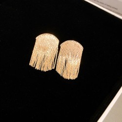silver occidental style exaggerating tassel earrings Metal personality high te..