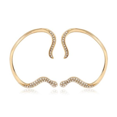 occidental style snake earrings  fashion twining exaggerating personality Ear clip  temperament Rhinestone snake