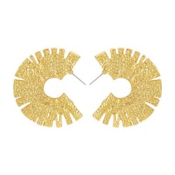 retro occidental style earrings geometry gear Alloy ear stud personality trend..