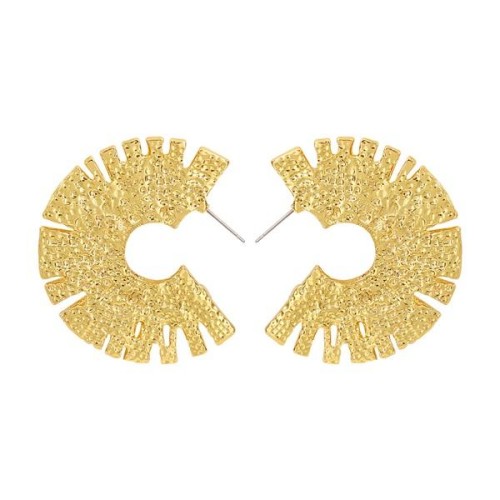 retro occidental style earrings geometry gear Alloy ear stud personality trend Street Snap samll