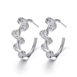Korea wind samll snake Earring fashion  fashion snake surround zircon buckle  ..