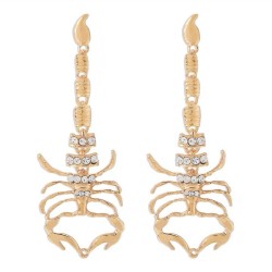 E exaggerating black geometry embed earrings  creative Rhinestone long style e..
