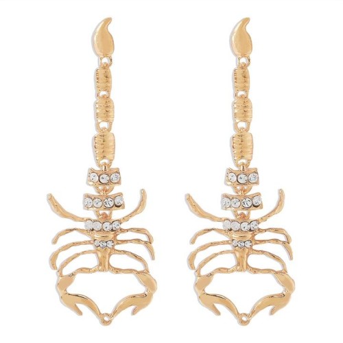 E exaggerating black geometry embed earrings  creative Rhinestone long style earring