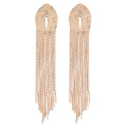 fashion retro leaf Alloy long style tassel earrings woman occidental style tem..