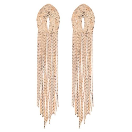 fashion retro leaf Alloy long style tassel earrings woman occidental style temperament Earringrarrings