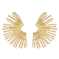 occidental style fashion exaggerating Alloy half sun flower earrings woman tre..