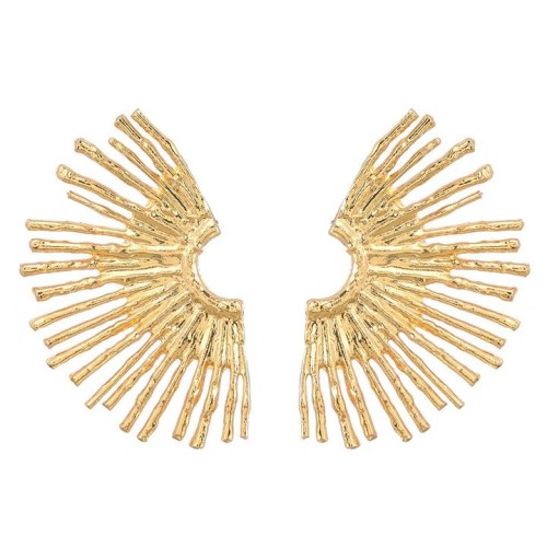 occidental style fashion exaggerating Alloy half sun flower earrings woman trend retro Metal