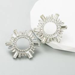 occidental style  Alloy embed Rhinestone Earring hollow exaggerating earrings ..