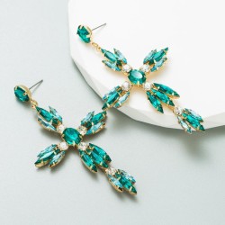 occidental styleins wind exaggerating earrings woman fashion retro embed glass..