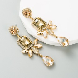 occidental style creative long style geometry earrings woman Alloy embed color..