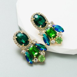 occidental styleins wind Alloy earrings woman embed glass diamond exaggerating..