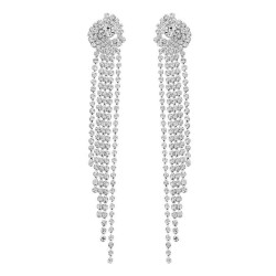  rainbow color gradual change tassel earrings long style claw chain earring Rh..