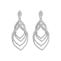 Japan and Korea wind personality fashion luxurious fully-jewelled earrings lon..