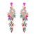 earrings fashion Alloy diamond Rhinestone geometry leaves colorful diamond earrings woman occidental style Earr