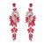 earrings fashion Alloy diamond Rhinestone geometry leaves colorful diamond earrings woman occidental style Earr