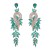 earrings fashion Alloy diamond Rhinestone geometry leaves colorful diamond earrings woman occidental style Earr