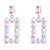 occidental style hollow square Alloy diamond Acrylic geometry earrings woman brief super earringearrings