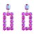 occidental style hollow square Alloy diamond Acrylic geometry earrings woman brief super earringearrings