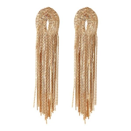 style fashion retro geometry Alloy long style tassel earrings woman occidental style temperament Earringrarrings