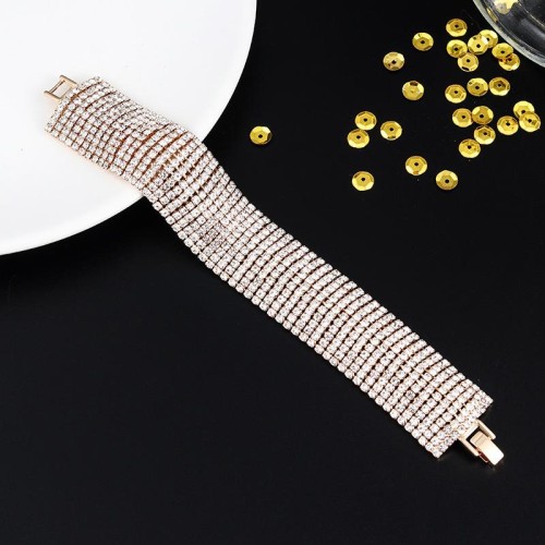 occidental style trend fashion row fully-jewelled bracelet  fashion Rhinestone width bangle fine woman