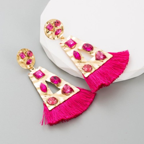 occidental style temperament earrings long style tassel earring woman exaggerating high Earring new geometry