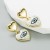 occidental style creative geometry love earrings woman Alloy color enamel ear stud samll all-Purpose