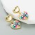 occidental style creative geometry love earrings woman Alloy color enamel ear stud samll all-Purpose