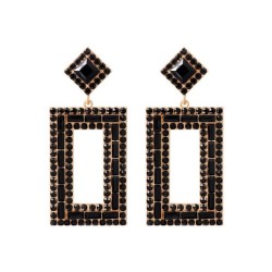 Autumn and Winter occidental style Alloy diamond geometry ear stud personality..