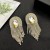 occidental style style exaggerating tassel fully-jewelled gem earrings silver tassel ear stud Earring woman